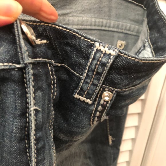 Grace in LA Easy Fit Bootcut Embroidered Embellished Denim Blue Jeans, 19 - Picture 10 of 13